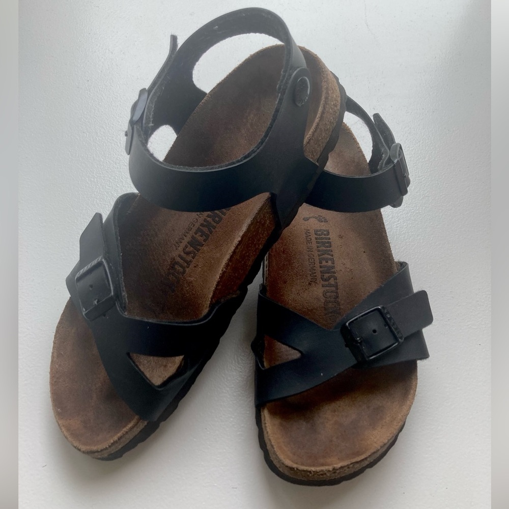 Women’s Black Leather Two Strap Birkenstock Sandals- Size 36